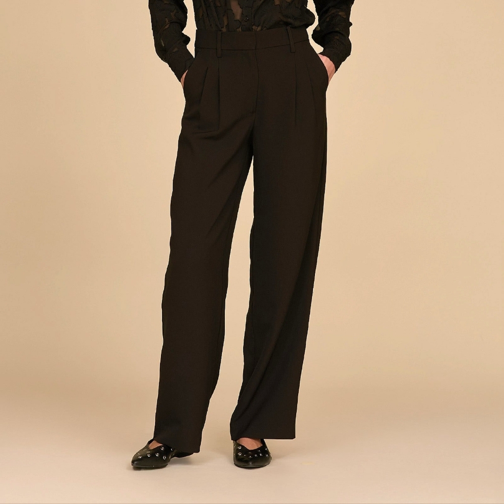 NEW $98 Sz 12 Lia Black Trouser Straight Wide Leg Pants by Noli Shop